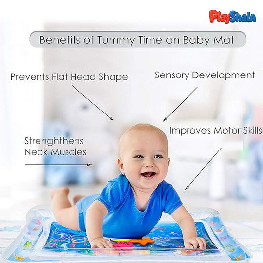 Playshala Sensory Water Mat Portable Tummy Time Play Mat for Infants