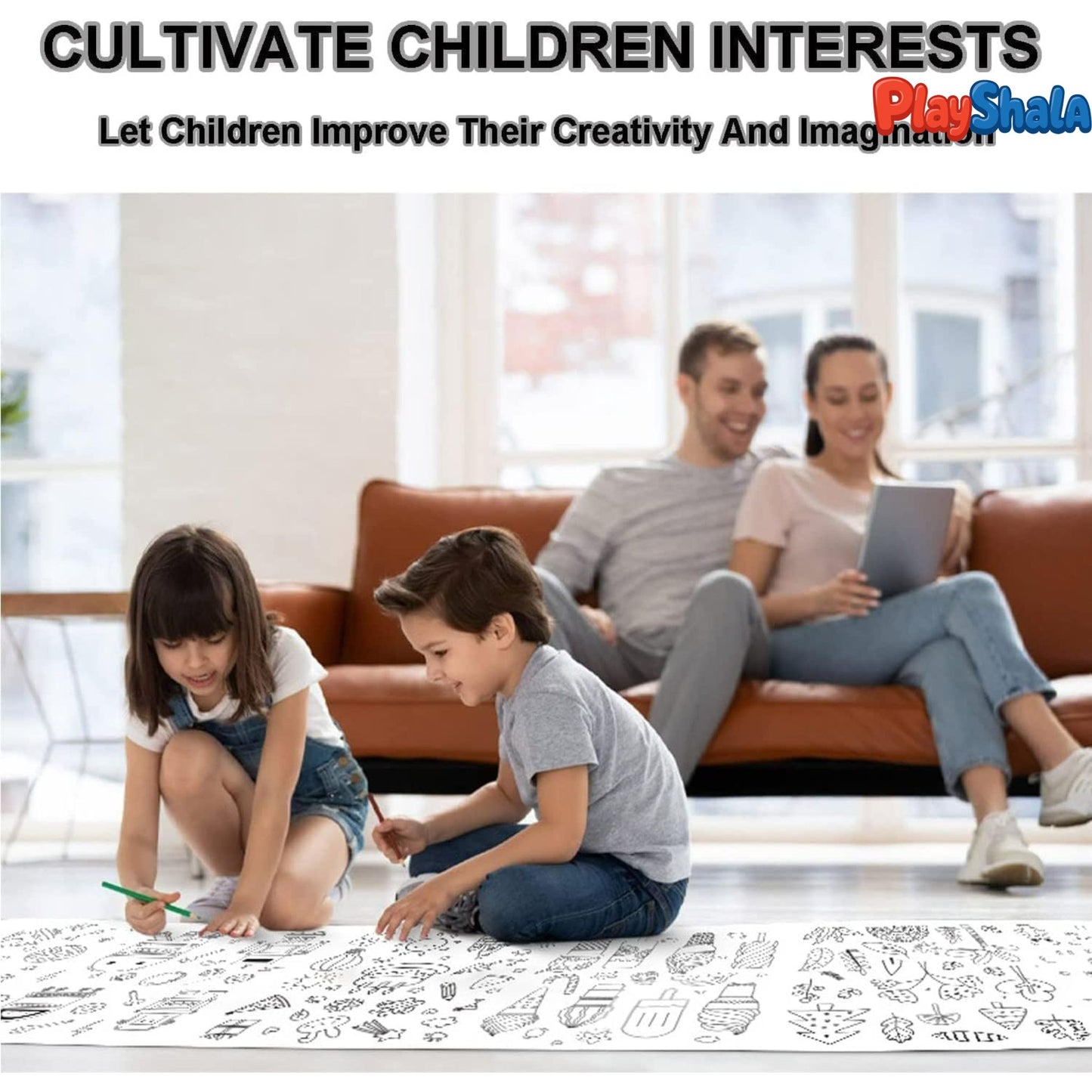 Playshala CreativePlay Endless Doodle Fun | 300 cm Roll for Imaginative Kids