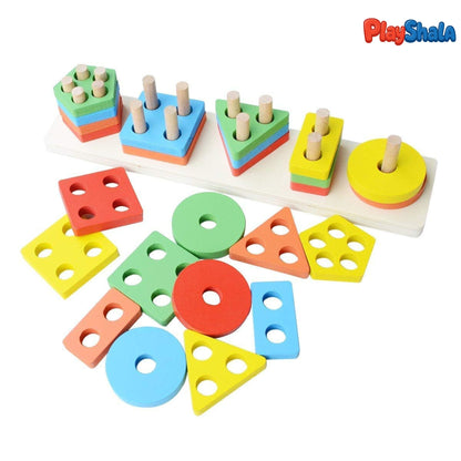 Playshala Colourful Wooden Blocks