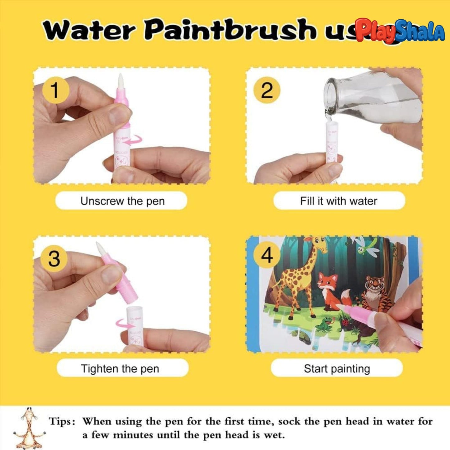 Playshala WaterPlay Magical Colouring Book (Pack of 4)