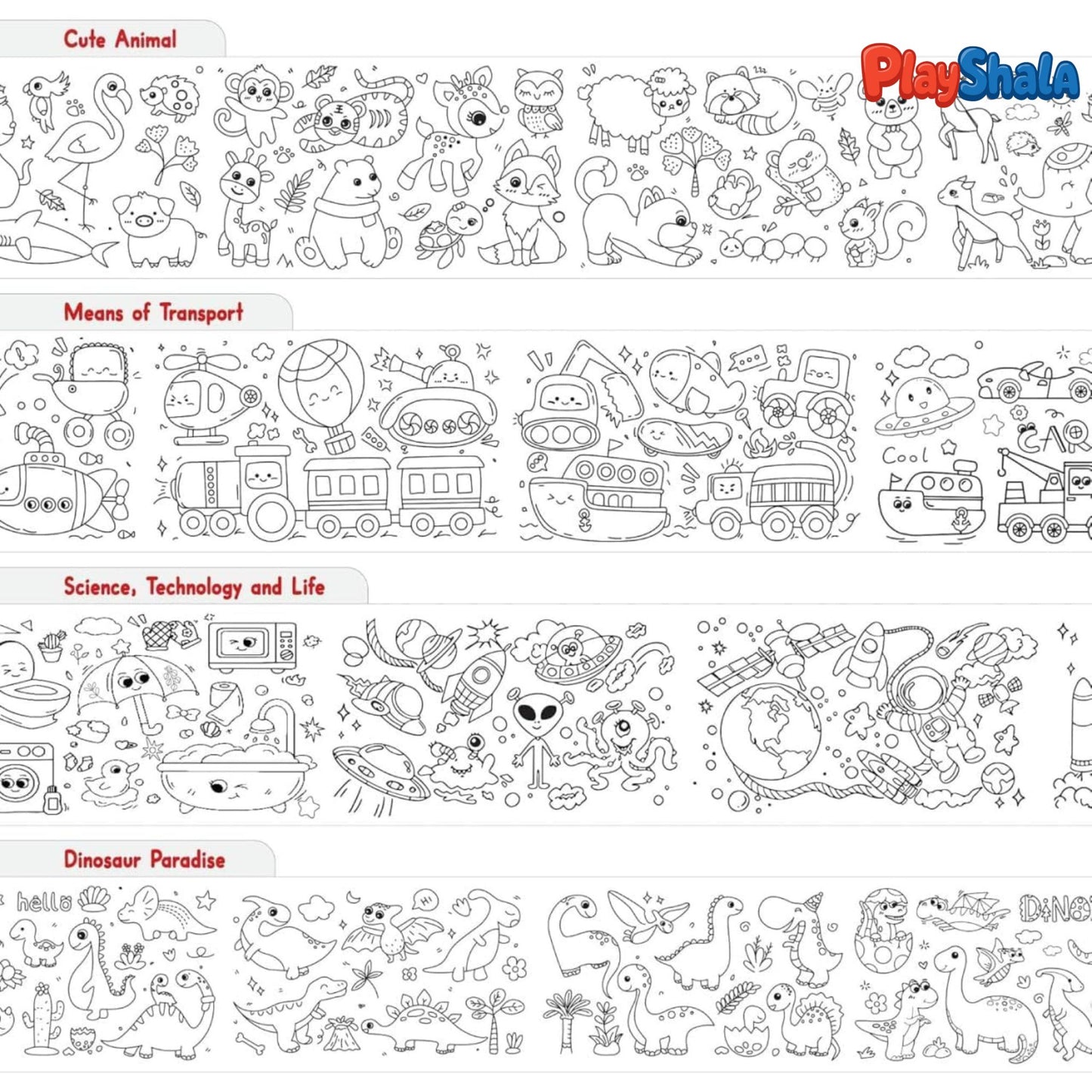 Playshala CreativePlay Endless Doodle Fun | 300 cm Roll for Imaginative Kids