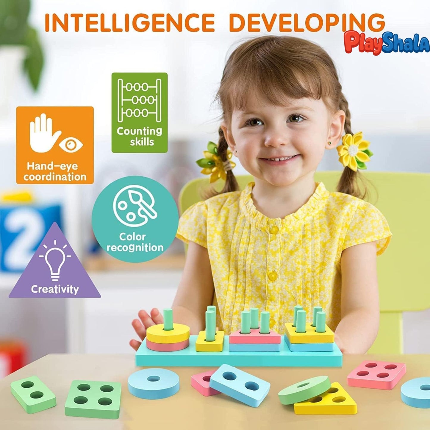 Playshala Colourful Wooden Blocks