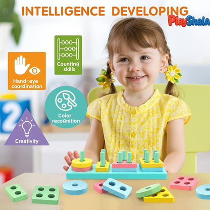 Playshala Colourful Wooden Blocks