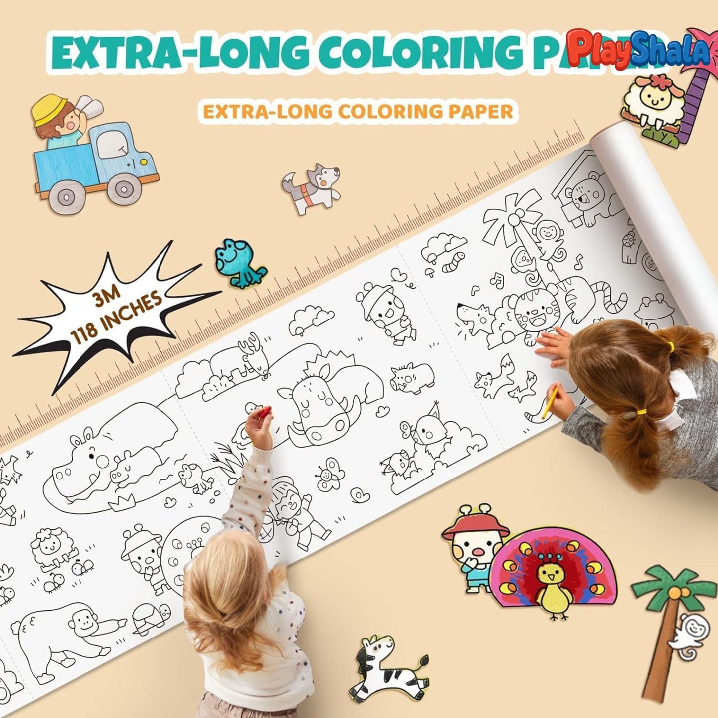 Playshala CreativePlay Endless Doodle Fun | 300 cm Roll for Imaginative Kids