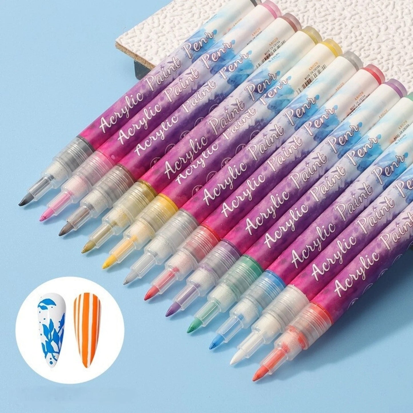 Playshala Nail Art Markers for Gel Nails, DIY 3D Nail Art Pens
