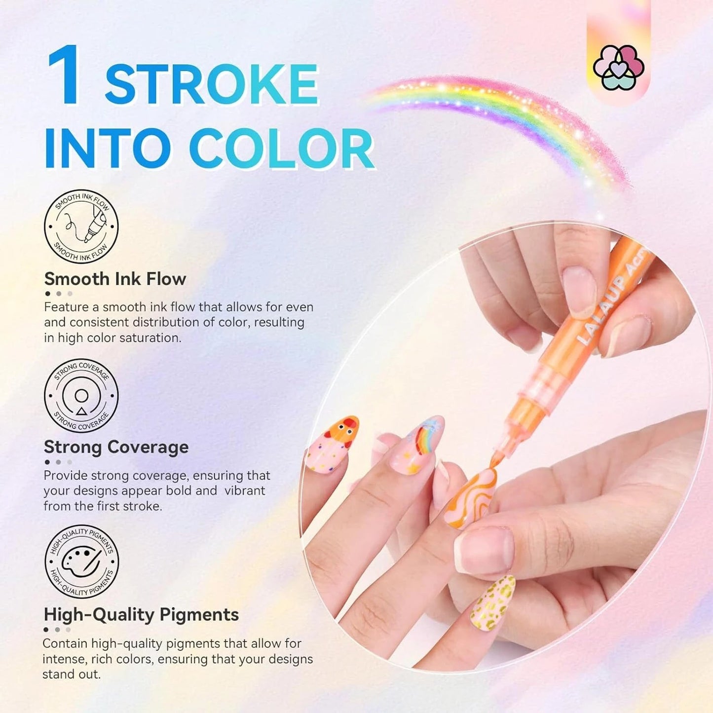 Playshala Nail Art Markers for Gel Nails, DIY 3D Nail Art Pens
